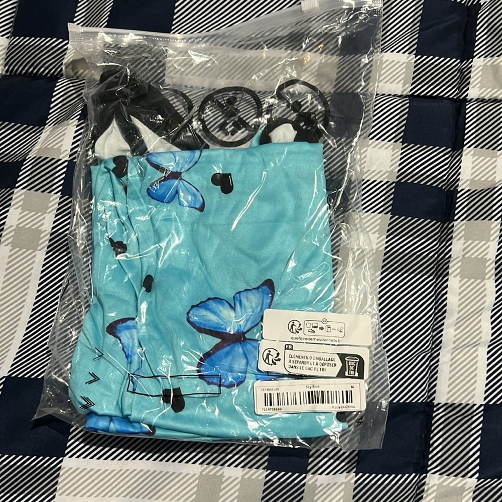 Butterfly print Sky blue size M night shirt